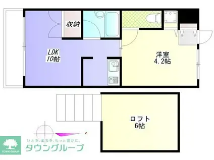 プリンスヴィル立川(1LDK/2階)の間取り写真