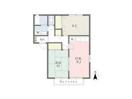 エクセルレジデンスC(2DK/1階)の間取り写真