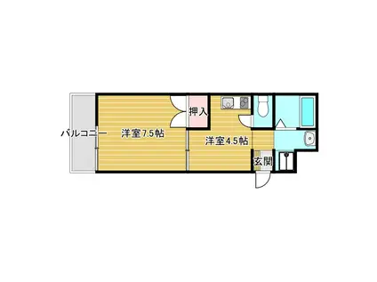 池田ビル(1DK/4階)の間取り写真