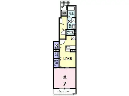 サンリットスクエアーS.K(1DK/1階)の間取り写真
