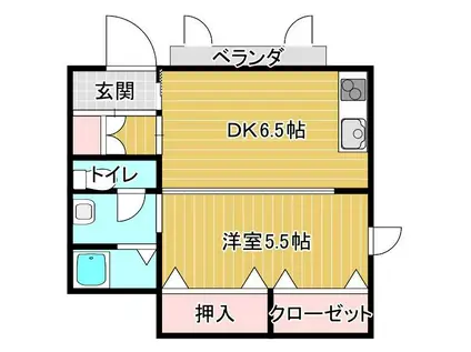 コーポ・ポレール(1DK/1階)の間取り写真