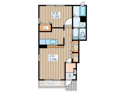華壱番館(1LDK/1階)の間取り写真