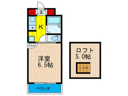 ファーストマンション(1K/3階)の間取り写真