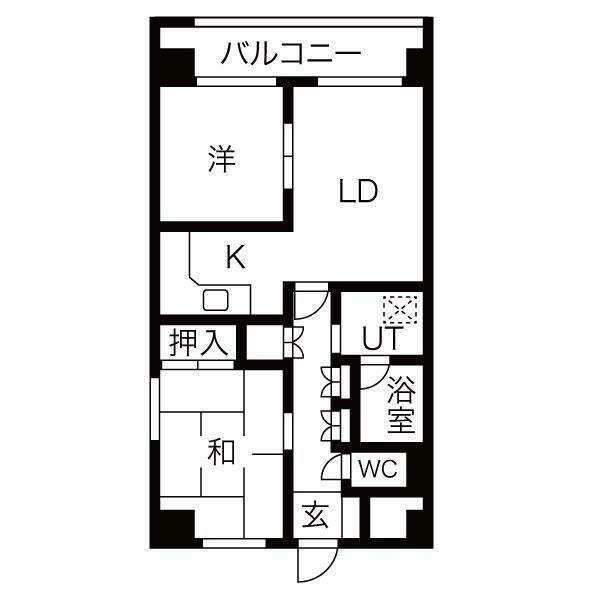 ライオンズマンション中島公園通(2LDK/7階)の間取り写真