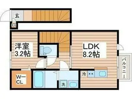 THE ROOM 南仙台駅C棟(1LDK/2階)の間取り写真