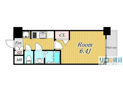 プレサンス新大阪イオリア(1K/6階)の間取り写真