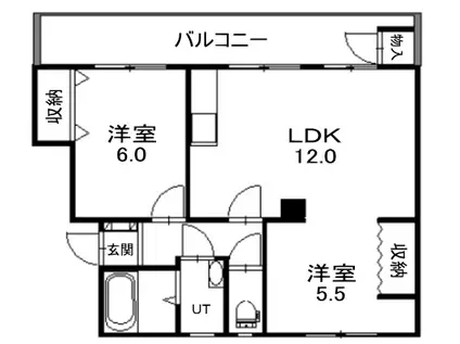 リヴェール中島(2LDK/3階)の間取り写真