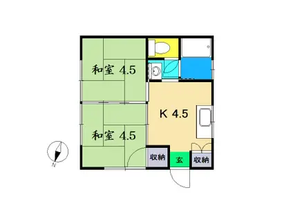 寺尾ハイツ(2DK/2階)の間取り写真