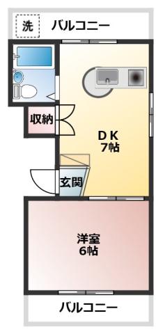 オクトヒルズ(1DK/4階)の間取り写真