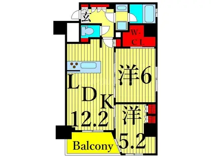 コンフォリア日暮里(2LDK/4階)の間取り写真