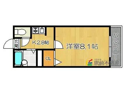 モンシャトー(1K/3階)の間取り写真