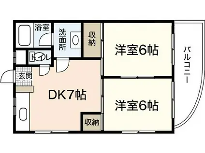 タガシラビル(2DK/3階)の間取り写真
