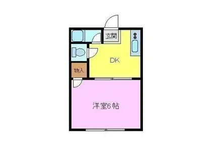 白樺ハイツ(1DK/2階)の間取り写真