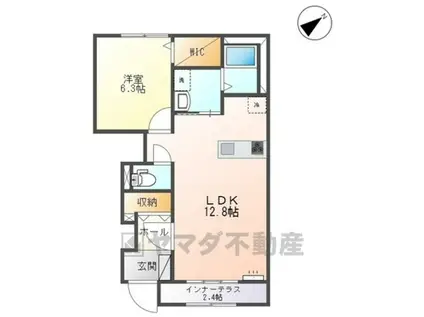 ロイヤル信(1LDK/1階)の間取り写真
