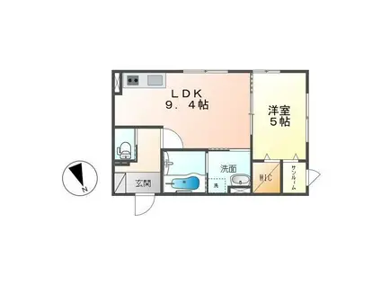 ガレリア(1LDK/2階)の間取り写真