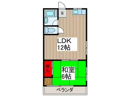 サンハイツ山口(1LDK/2階)の間取り写真