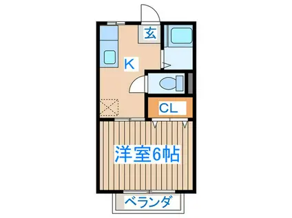 シェトワアパート(1K/2階)の間取り写真