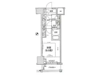 アイルイムーブル向島(1K/5階)の間取り写真