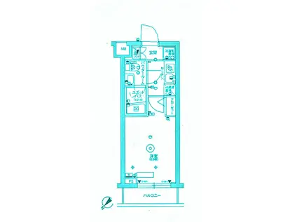 スカイコート品川パークサイド3(1K/2階)の間取り写真