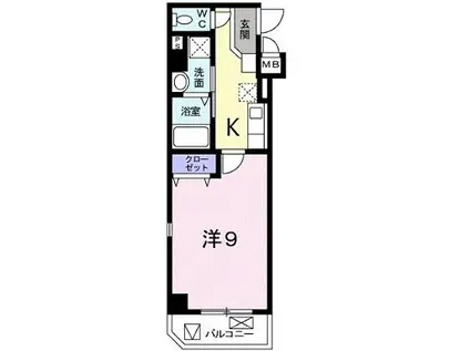 チェリーブラッサム大森西(1K/4階)の間取り写真