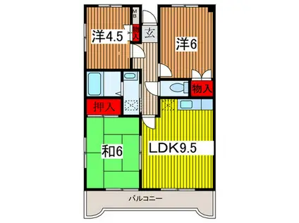 グランパレスエトワール(3LDK/1階)の間取り写真