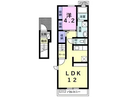 サン ガーデン(1LDK/2階)の間取り写真
