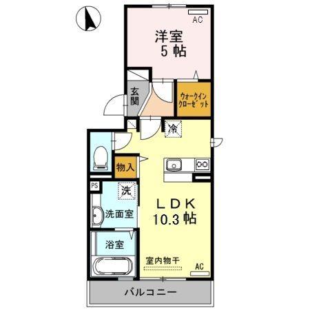 エスポワール中村(1LDK/3階)の間取り写真