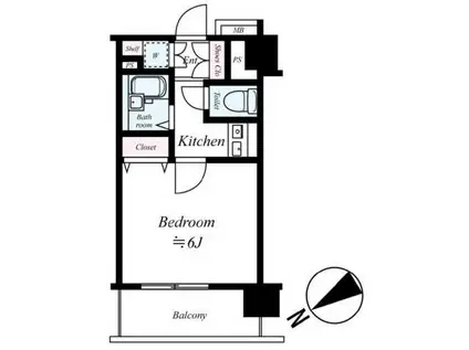 サンテミリオン大塚壱番館(1K/7階)の間取り写真