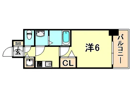 プレサンスKOBEティアラ(1K/4階)の間取り写真