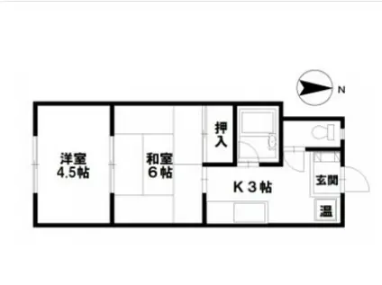 ロイヤルハイツ野々市(2K/3階)の間取り写真