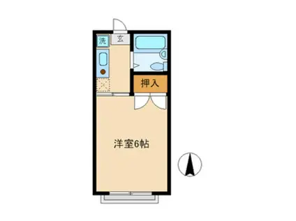 ホトコーポB2(1K/1階)の間取り写真
