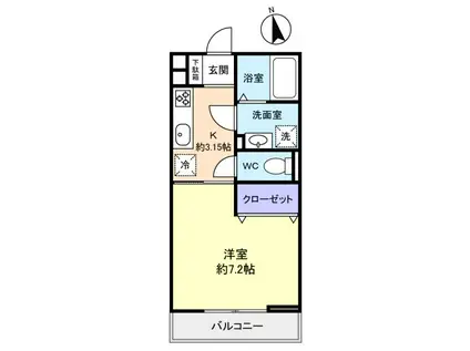 KT 5TH(1K/3階)の間取り写真