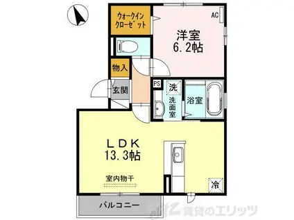 パークコート楓(1LDK/3階)の間取り写真