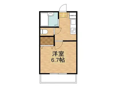サナム葉山(1K/2階)の間取り写真