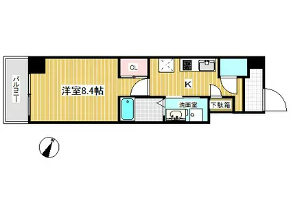 エルズステューディオ岡本(1K/8階)の間取り写真