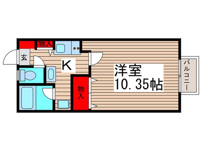 リヴェール市川C棟(1K/1階)の間取り写真