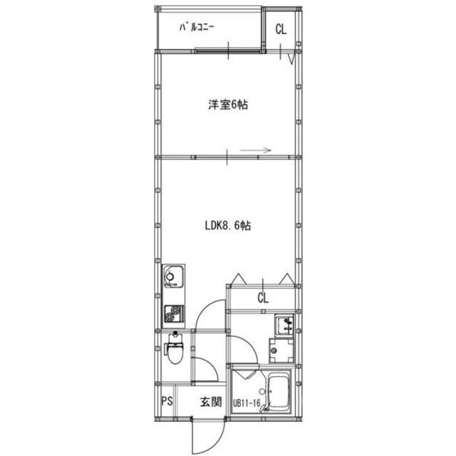 EIJU粉浜駅前(1LDK/1階)の間取り写真