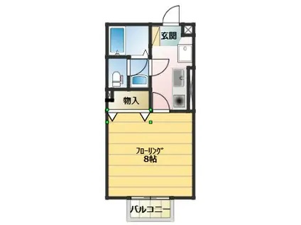 ハイセレールSE雅B(1K/2階)の間取り写真