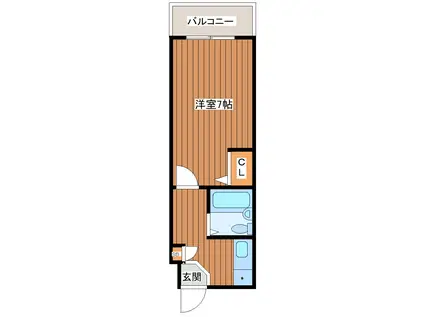 タウンハウス京口(1K/1階)の間取り写真