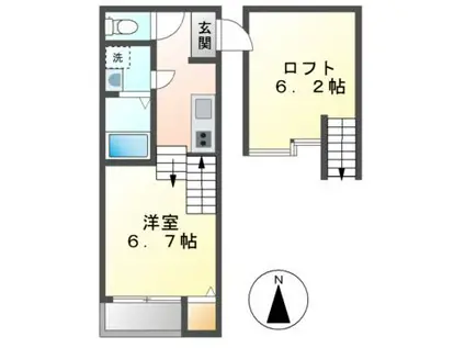 プレジール(1K/1階)の間取り写真