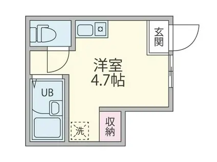 レジデンス高田馬場(ワンルーム/1階)の間取り写真