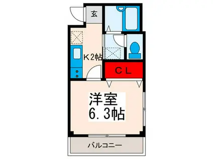 ロイヤルオオスギ(1K/3階)の間取り写真