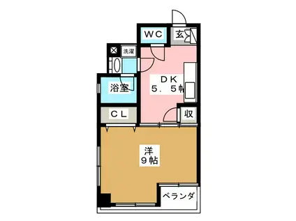 ヴィラロイヤル森下(1DK/8階)の間取り写真