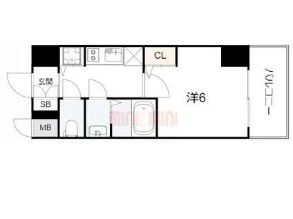 エスリードレジデンス神戸三宮(1K/7階)の間取り写真