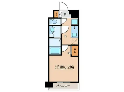 プレサンスTHE KYOTO 粋都(1K/2階)の間取り写真