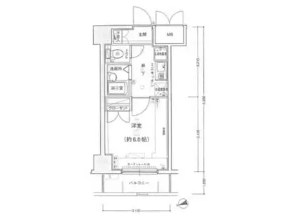 エクセリア荻窪(1K/4階)の間取り写真