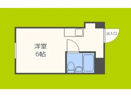 堀江グリーンハイツ(ワンルーム/2階)の間取り写真