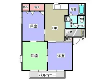 メゾンボヌールB(3DK/1階)の間取り写真