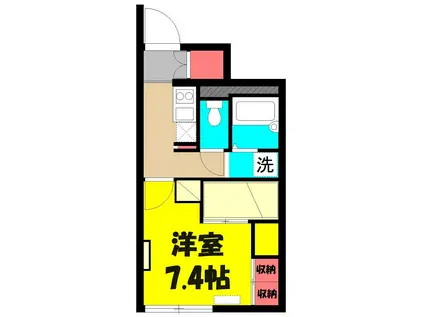 幸手イーストII(1K/1階)の間取り写真