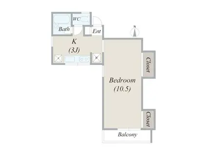 COURTYARD HOUSE(1K/2階)の間取り写真